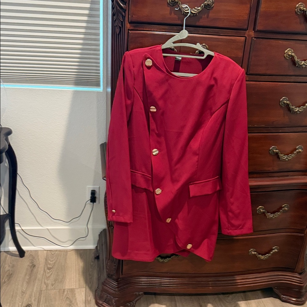 Elegant Red Women's Jacket dress